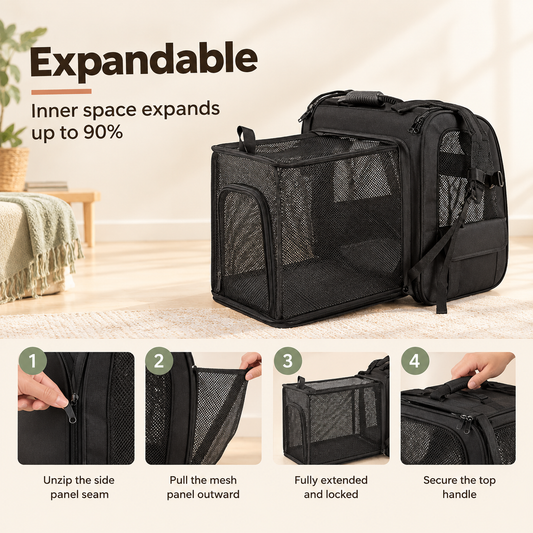 Jecuv Expandable Cat Backpack