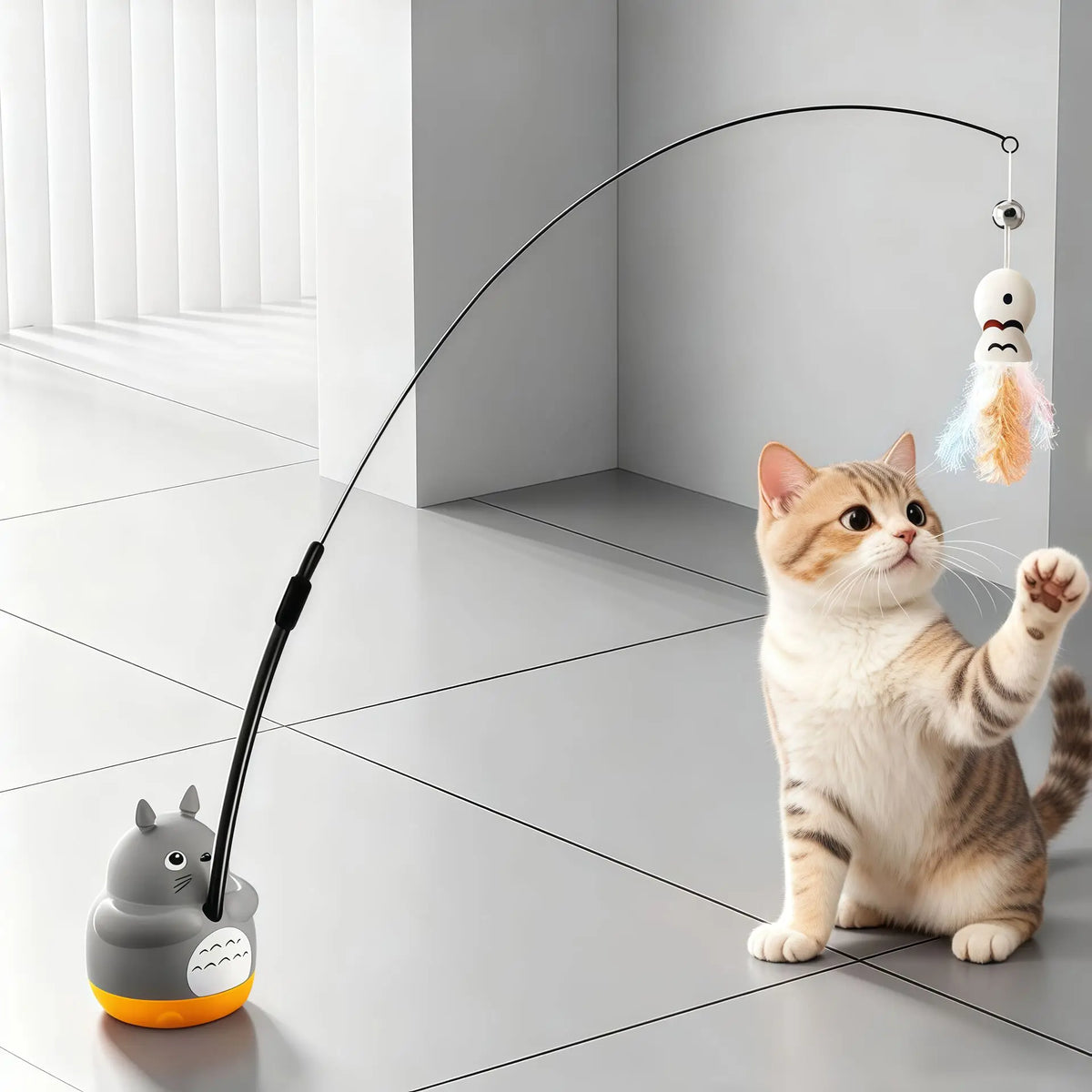 Jecuv Auto-Rotating Cat Wand Toy