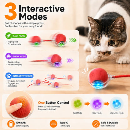 Jecuv Smart Rolling Cat Ball