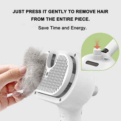 Jecuv 3-in-1 Self-Cleaning Pet Brush