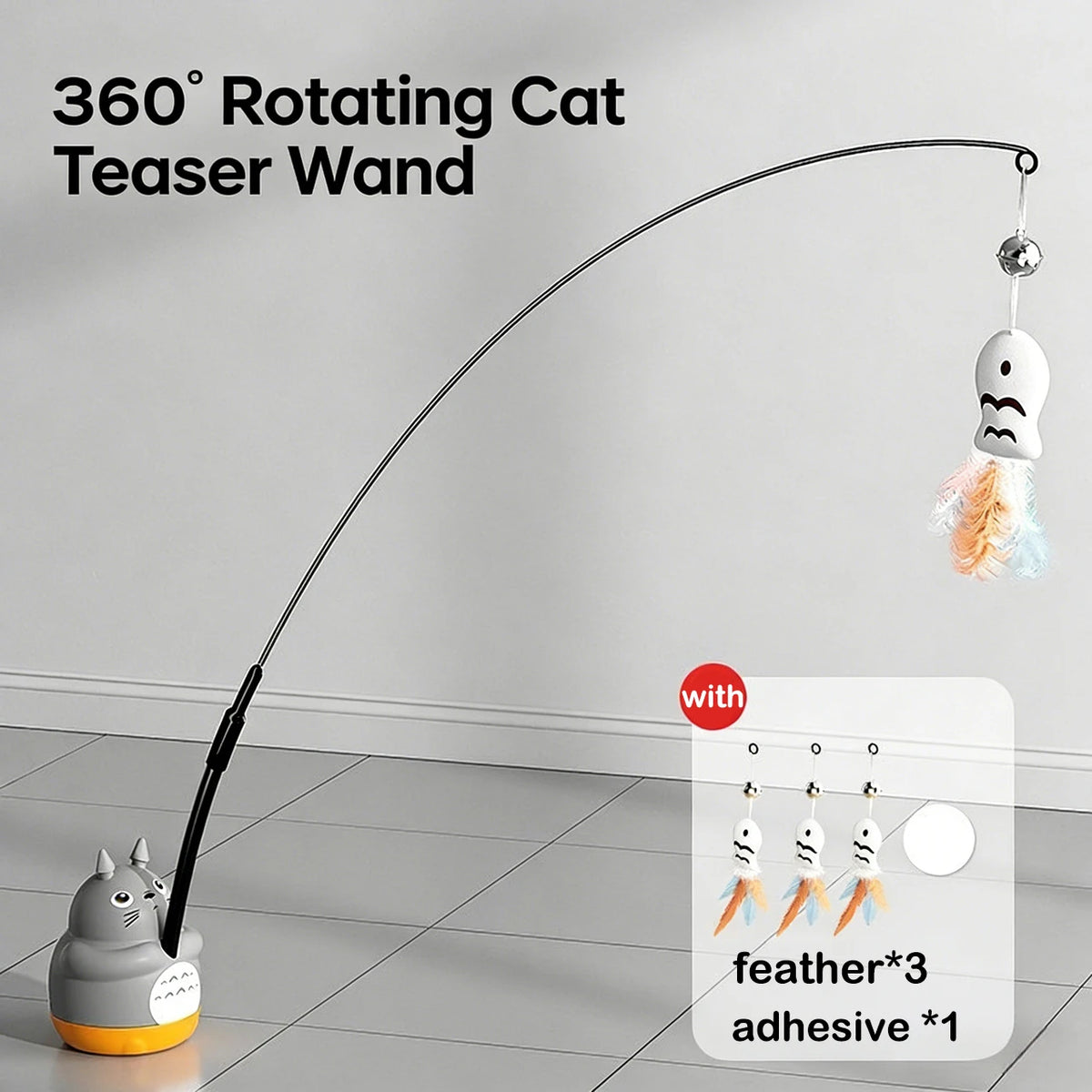Jecuv Auto-Rotating Cat Wand Toy