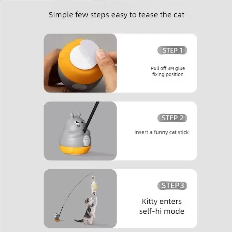 Jecuv Auto-Rotating Cat Wand Toy