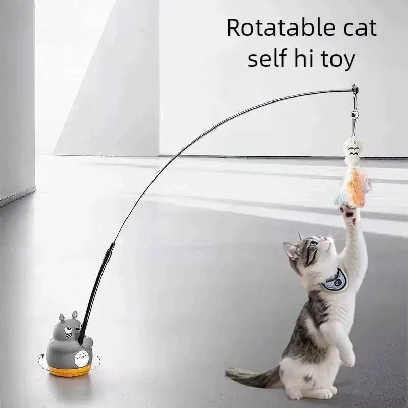 Jecuv Auto-Rotating Cat Wand Toy