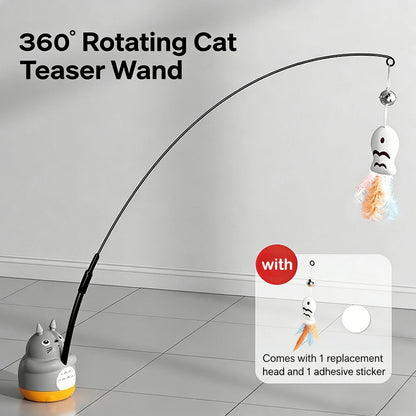 Jecuv Auto-Rotating Cat Wand Toy