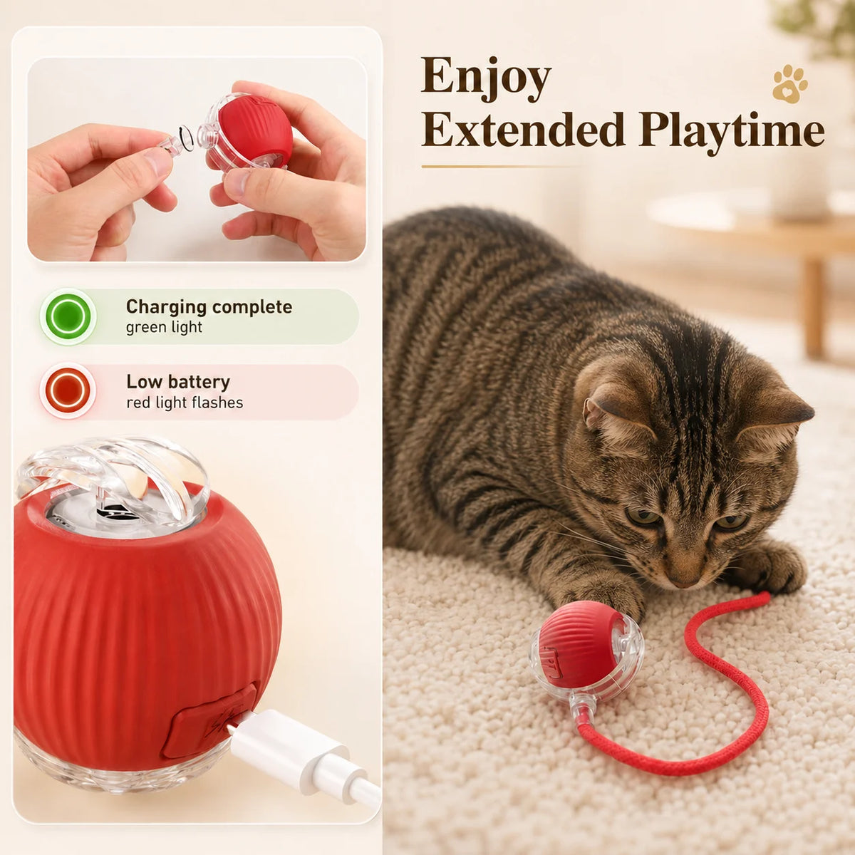 Jecuv Smart Rolling Cat Ball
